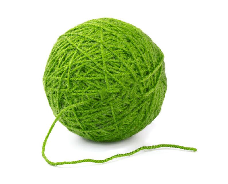 a yarn ball happily